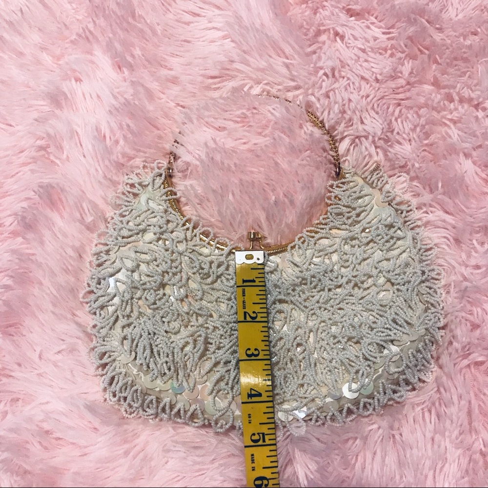 Vintage Sequin and Pearl Handbag with Gold Handle - Picture 11 of 11